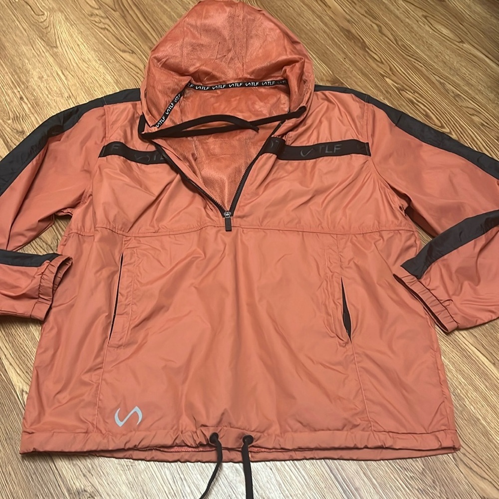 TLF Men's Rust Windbreaker Half-Zip Pullover Jacket